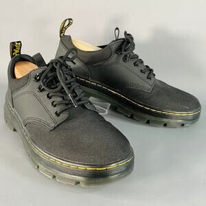 DR. MARTENS Size 10 Reeder Black Nylon Chunky Sole Lace Up Shoes